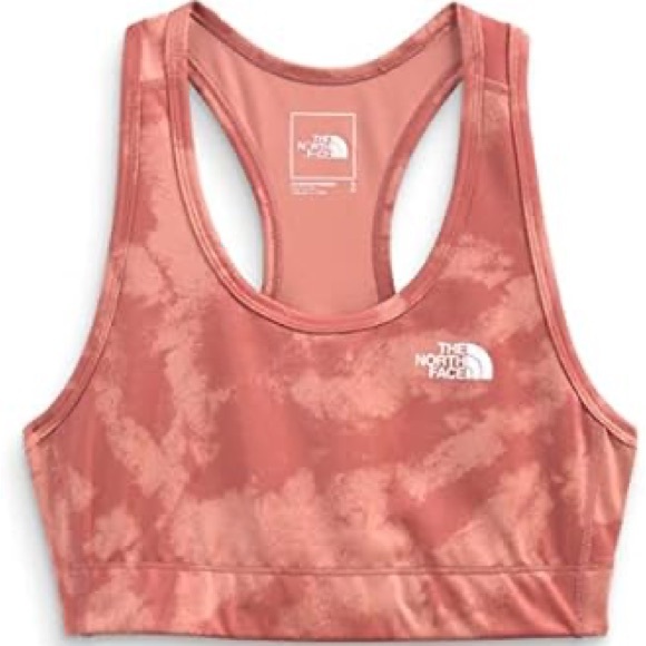 THE NORTH FACE Printed Midline Bra Rose Dawn Retro Dye Print Large New - Picture 1 of 8